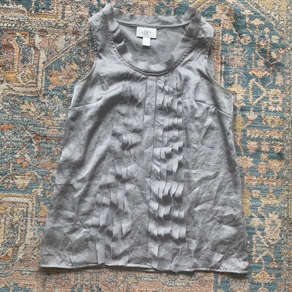 LOFT Sleeveless Ruffle Blouse
